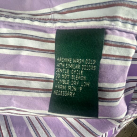 Lauren Ralph Lauren Long Sleeve Blouse Plus Size 3X Purple White, Stripes - Picture 8 of 8